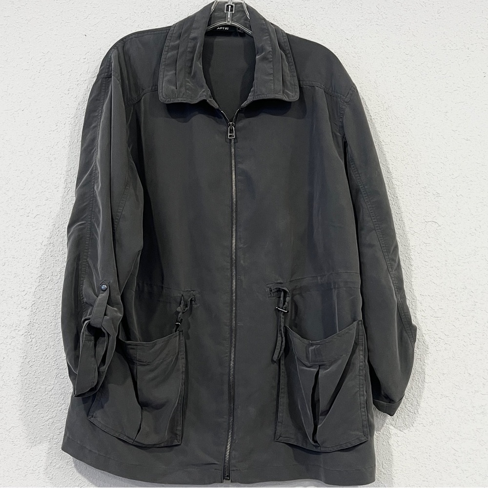 Apt. 9 Womens Dark Grey Zip Up Jacket Size XL